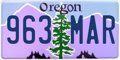OR license plate 963MAR