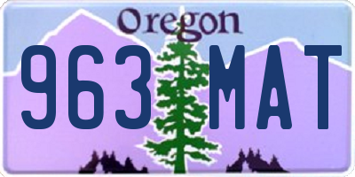 OR license plate 963MAT
