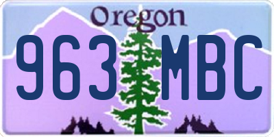 OR license plate 963MBC