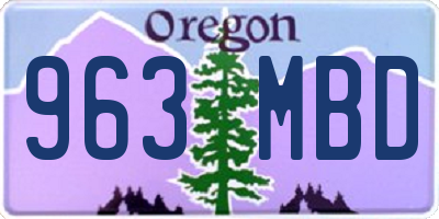 OR license plate 963MBD