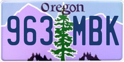 OR license plate 963MBK