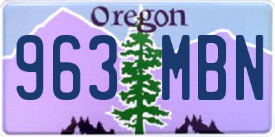 OR license plate 963MBN
