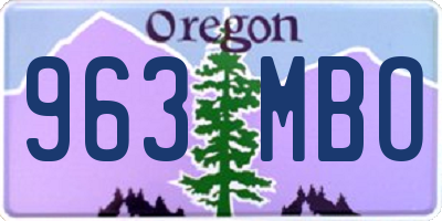OR license plate 963MBO