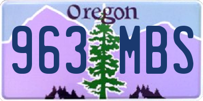 OR license plate 963MBS