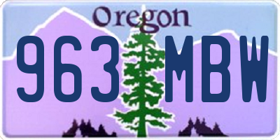 OR license plate 963MBW