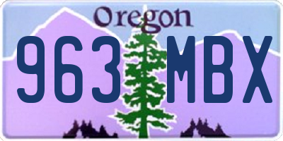 OR license plate 963MBX