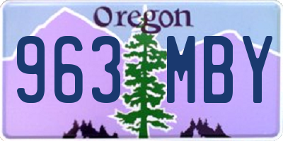 OR license plate 963MBY