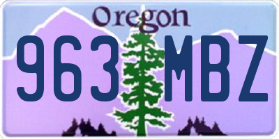 OR license plate 963MBZ