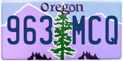 OR license plate 963MCQ