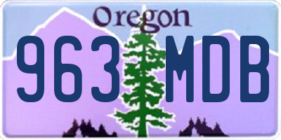 OR license plate 963MDB