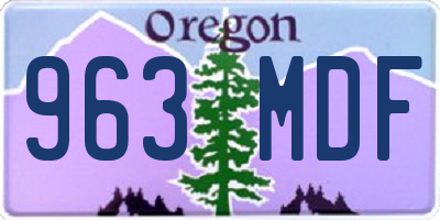 OR license plate 963MDF