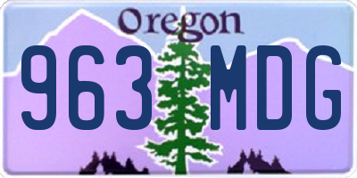 OR license plate 963MDG