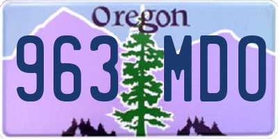 OR license plate 963MDO