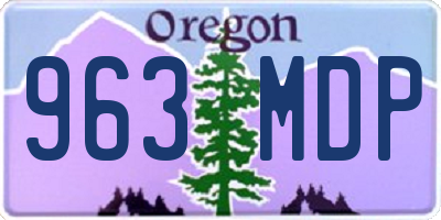 OR license plate 963MDP