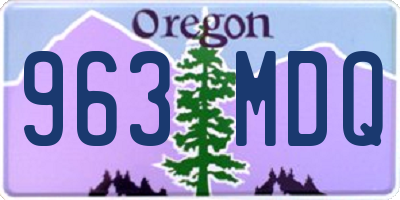 OR license plate 963MDQ