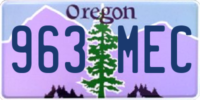 OR license plate 963MEC