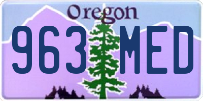 OR license plate 963MED