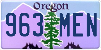 OR license plate 963MEN