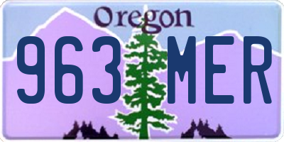 OR license plate 963MER