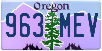 OR license plate 963MEV