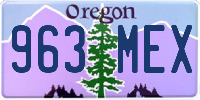 OR license plate 963MEX