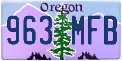OR license plate 963MFB