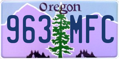 OR license plate 963MFC