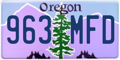 OR license plate 963MFD