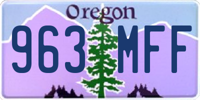 OR license plate 963MFF