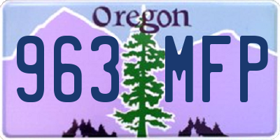 OR license plate 963MFP