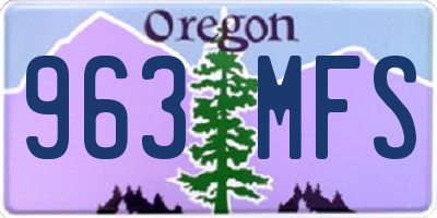OR license plate 963MFS