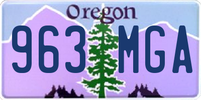 OR license plate 963MGA