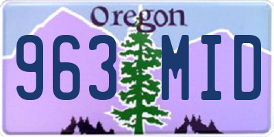 OR license plate 963MID