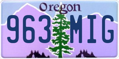 OR license plate 963MIG