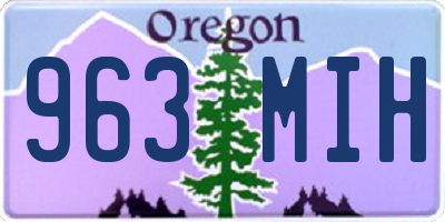 OR license plate 963MIH