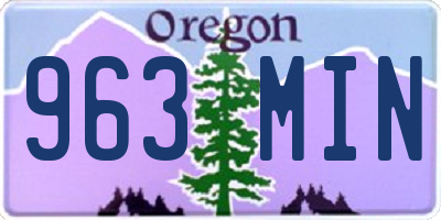 OR license plate 963MIN