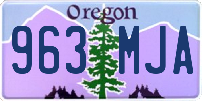 OR license plate 963MJA