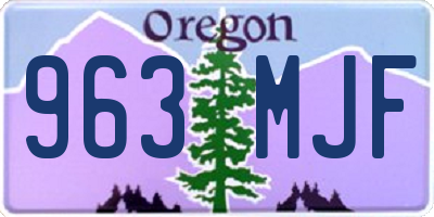 OR license plate 963MJF