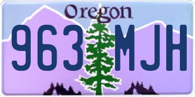 OR license plate 963MJH
