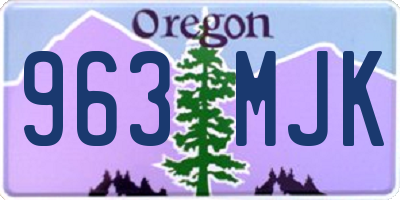 OR license plate 963MJK