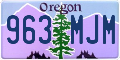 OR license plate 963MJM