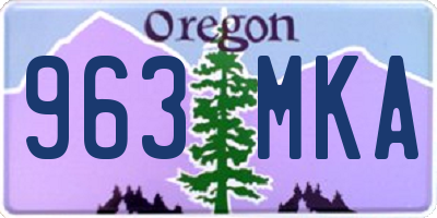 OR license plate 963MKA