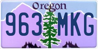 OR license plate 963MKG