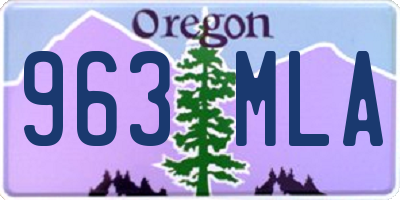 OR license plate 963MLA