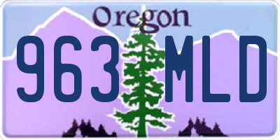 OR license plate 963MLD