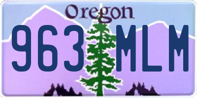 OR license plate 963MLM