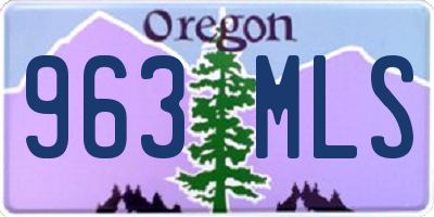 OR license plate 963MLS