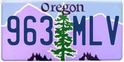 OR license plate 963MLV