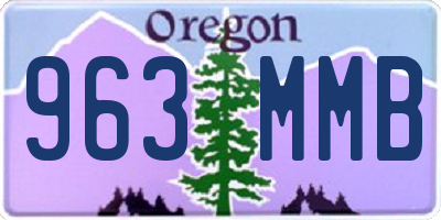OR license plate 963MMB