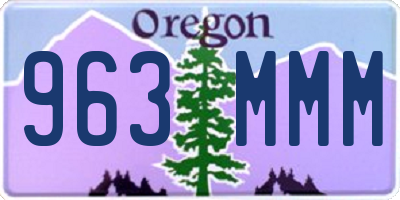OR license plate 963MMM